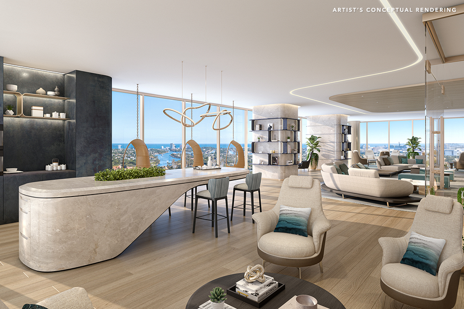 Andare Residences by Pininfarina Fort Lauderdale, Roof Deck Terrace View - - The CJ Mingolelli Team at Douglas Elliman Real Estate