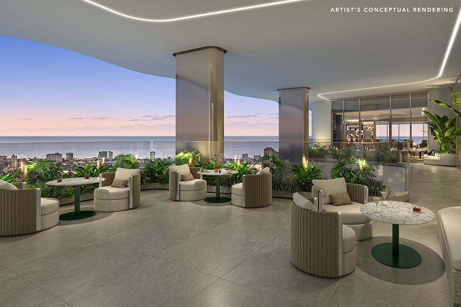 Andare Residences by Pininfarina Fort Lauderdale, Roof Deck Terrace View - - The CJ Mingolelli Team at Douglas Elliman Real Estate